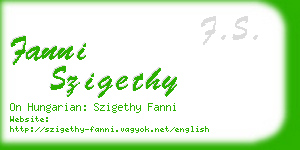 fanni szigethy business card